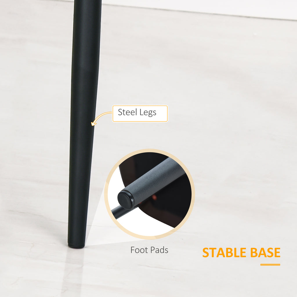 Blake PU Leather Kitchen Chairs, Modern Dining Chairs Set of 2 with Diamond Tufting and Steel Legs for Dining Room, Black