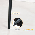 Blake PU Leather Kitchen Chairs, Modern Dining Chairs Set of 2 with Diamond Tufting and Steel Legs for Dining Room, Black