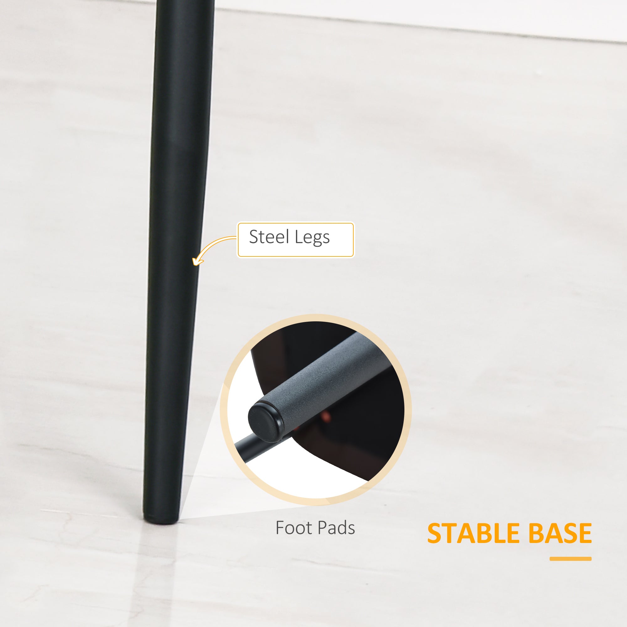 Blake PU Leather Kitchen Chairs, Modern Dining Chairs Set of 2 with Diamond Tufting and Steel Legs for Dining Room, Black