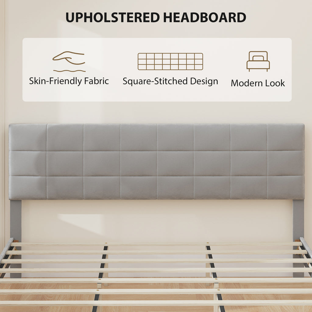  Bed Frame with Upholstered Headboard