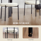 Cruz 4 Pieces Kitchen Chairs, Modern Dining Chairs w/ Corduroy Upholstery and Steel Legs for Living Room, Beige