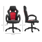 Foster Gaming Chair Office Chair Computer Desk Gamer Chair with Swivel Wheels, Padded Headrest, Tilt Function, Red