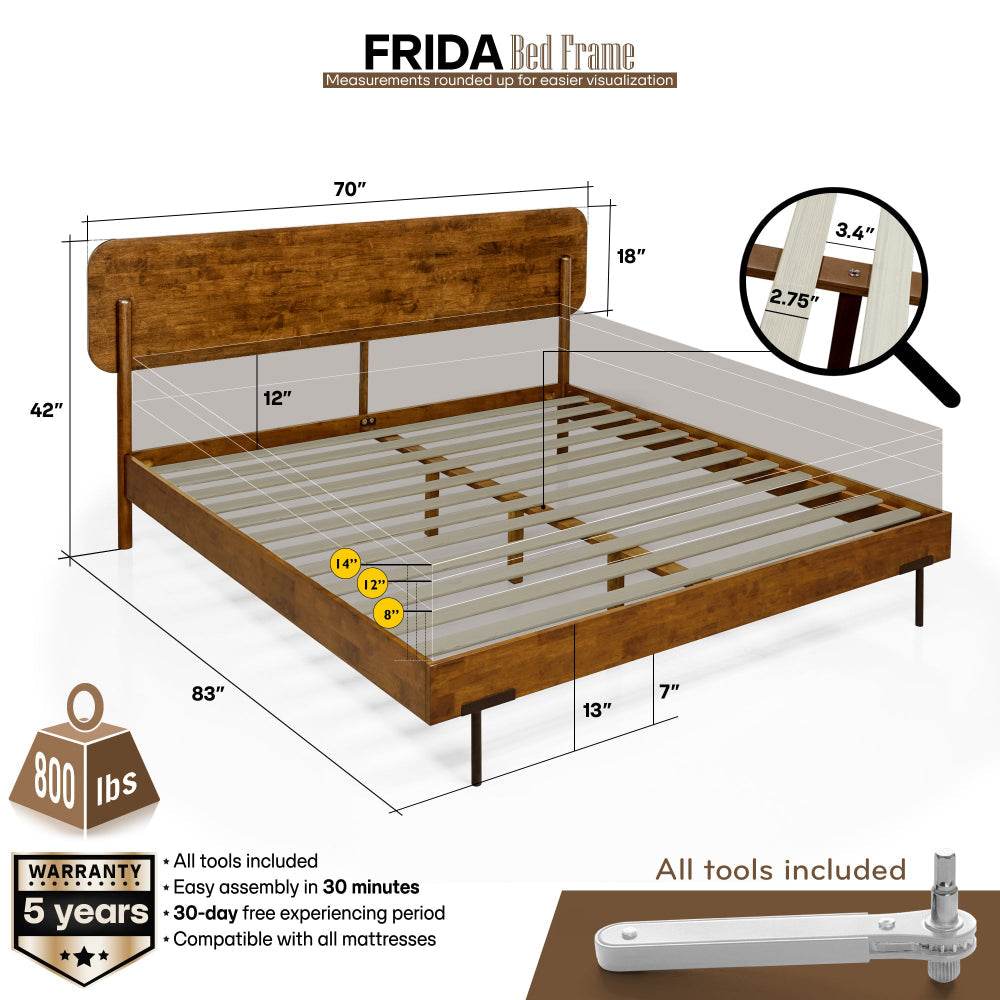 Slother Frida Deluxe Solid Wood Bed Frame