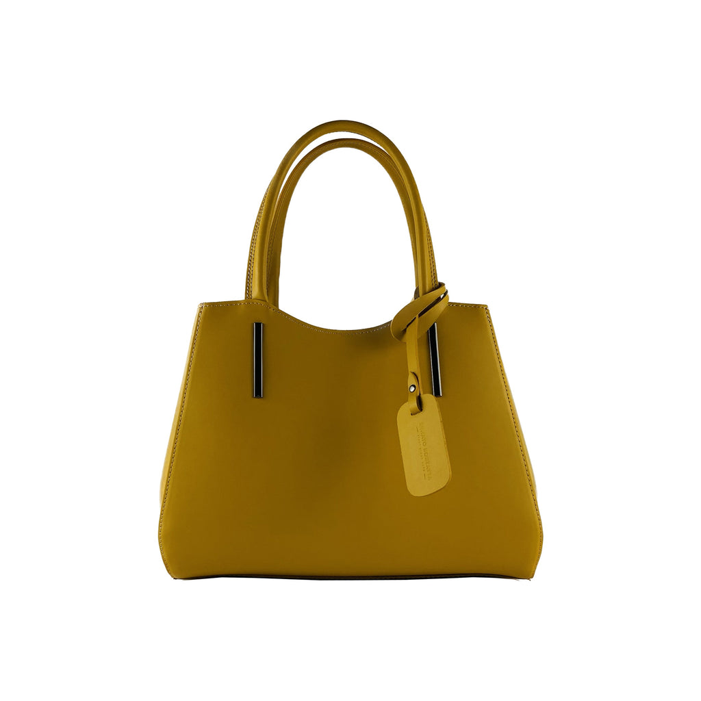 Women’s Genuine Leather Handbag – Mustard (Made in Italy)