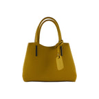 Women’s Genuine Leather Handbag – Mustard (Made in Italy)