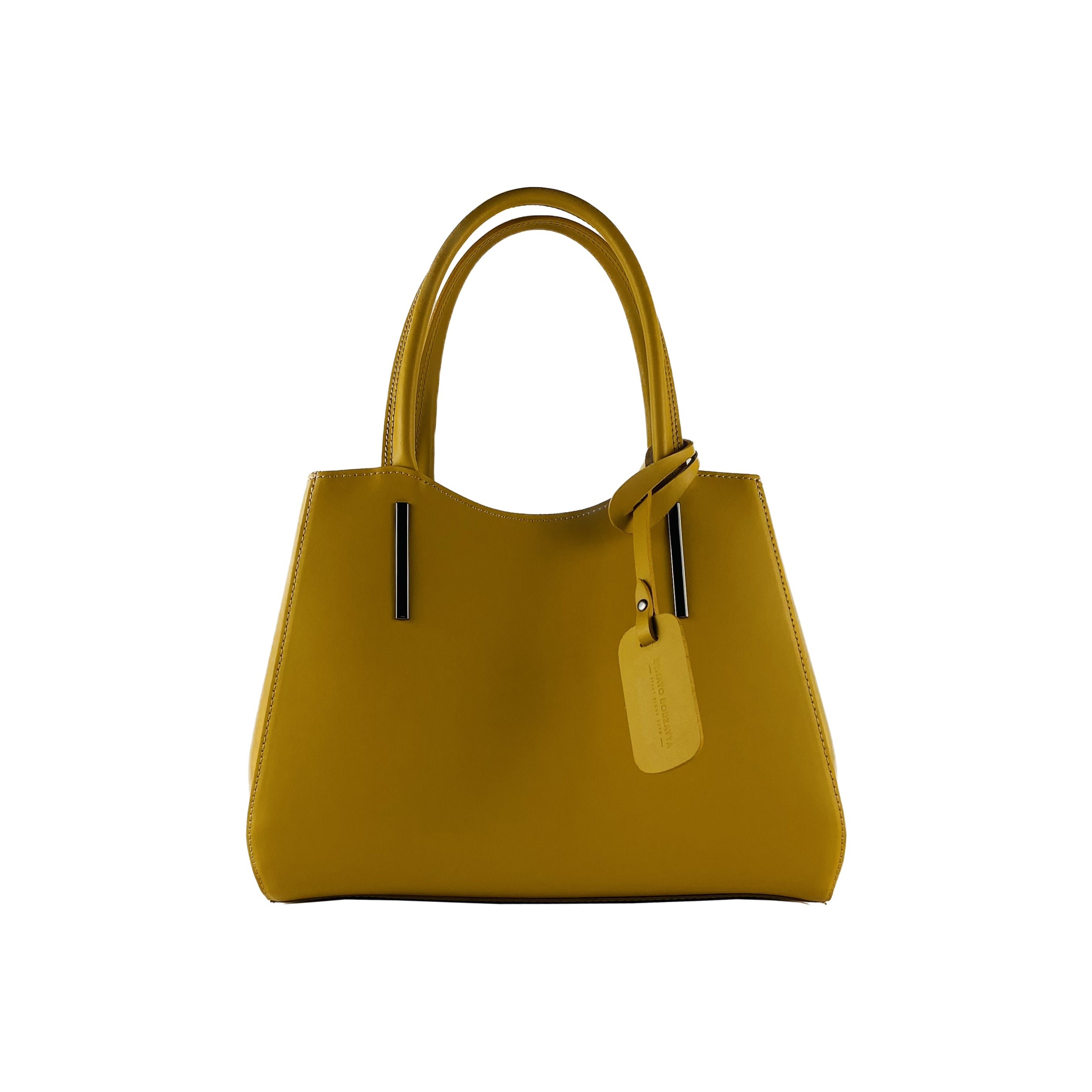 Women’s Genuine Leather Handbag – Mustard (Made in Italy)