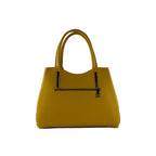 Women’s Genuine Leather Handbag – Mustard (Made in Italy)