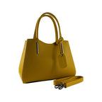 Women’s Genuine Leather Handbag – Mustard (Made in Italy)
