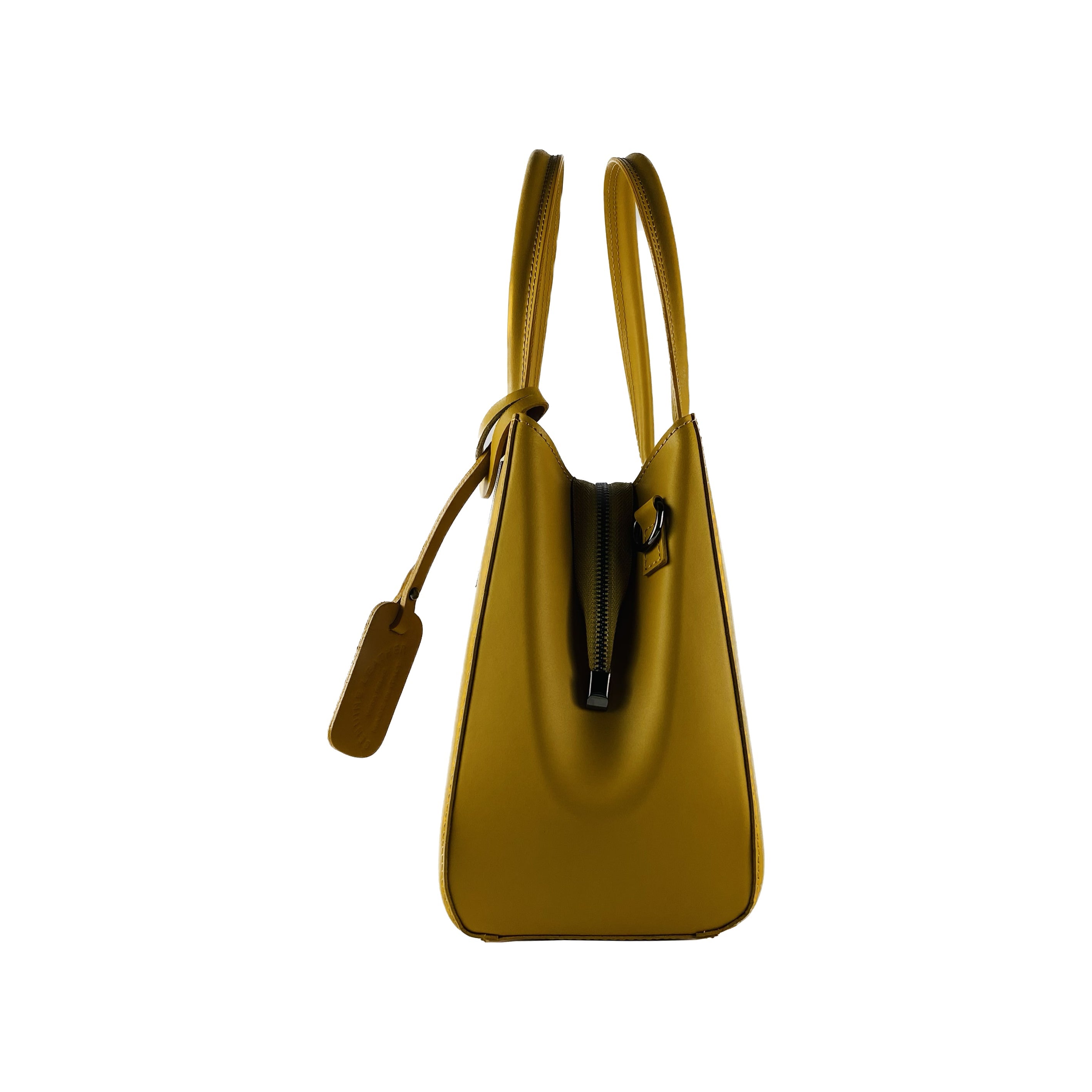 Women’s Genuine Leather Handbag – Mustard (Made in Italy)