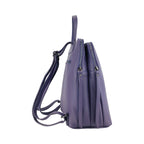 Women’s Double‑Compartment Leather Backpack – Made in Italy (Purple)