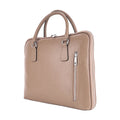 Unisex Italian Leather Business Briefcase – Taupe (Made in Italy)