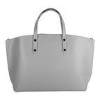 Large Grey Genuine Leather Handbag for Women – Made in Italy