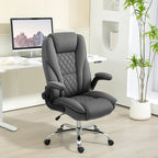 Hayden Executive Office Chair, Desk Chair with Flip-up Armrest, Diamond Fabric Computer Chair Office, Dark Grey