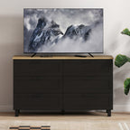 Martha 47" Wide Modern Dresser with 6 Drawers for Bedroom, Living Room and Entryway-Black
