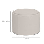 Ezra Round Coffee/End Table with Hidden Storage and Tray Top for Livingroom-Cream White
