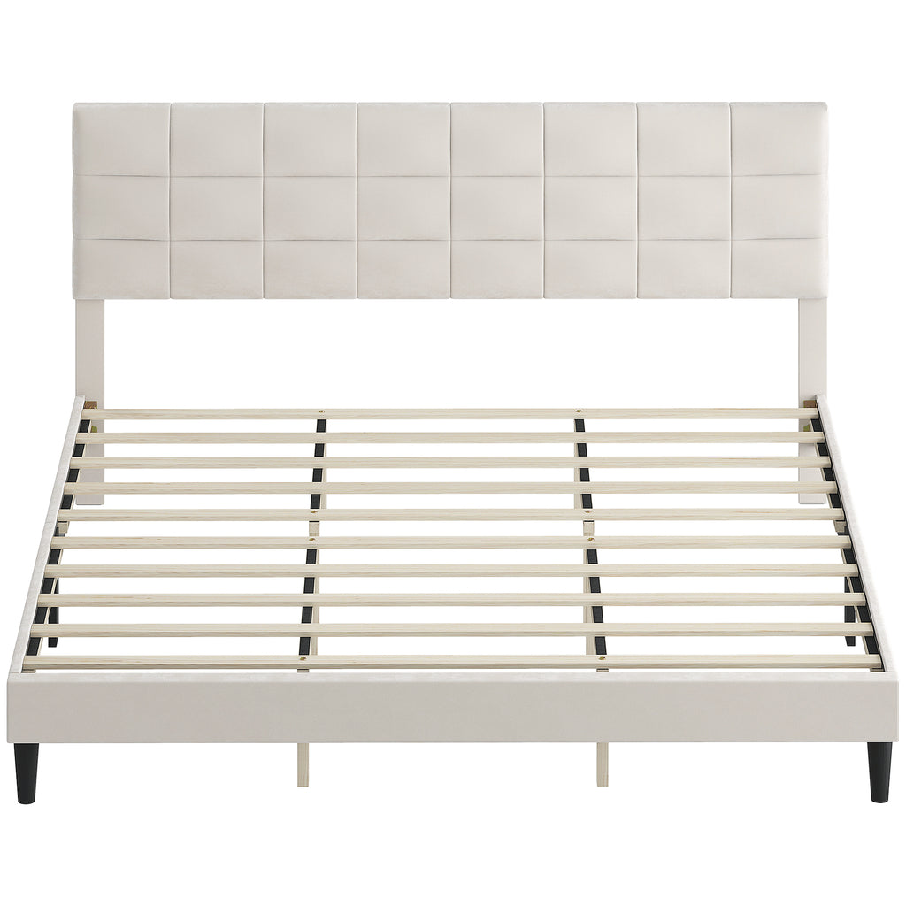 Harper King Size Bed Frame with Upholstered Headboard