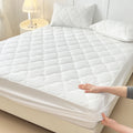 Breathable Waterproof Cotton Mattress Protector-Premium Fitted Sheet Mattress Cover-4 Sizes Available-White/Grey