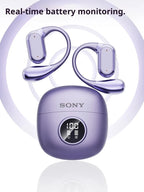 SONY Bluetooth 5.4 Ear Hook Headphones — Waterproof TWS Earbuds with HiFi Stereo &amp; LED Display