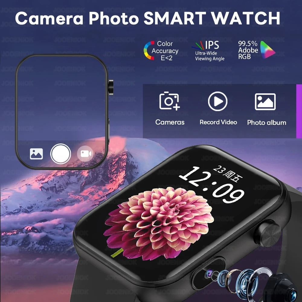 Elegant Waterproof Smart Watch with Camera, Video, Fitness & BT Calling