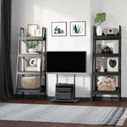 Keegan Set of 2, 4 Tier Ladder Shelf Bookcase/Multi-Use Display Rack for Home Office or Living Room-Black