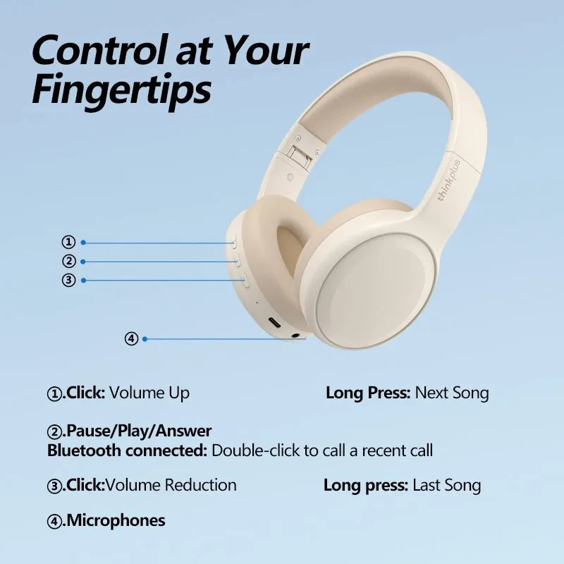 Lenovo TH30 Wireless Bluetooth 5.3 Headphones-3 Colour Options