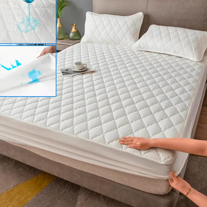 Premium Waterproof Mattress Protector-Quality Fitted Sheet Mattress Cover-(2 Colour Options)