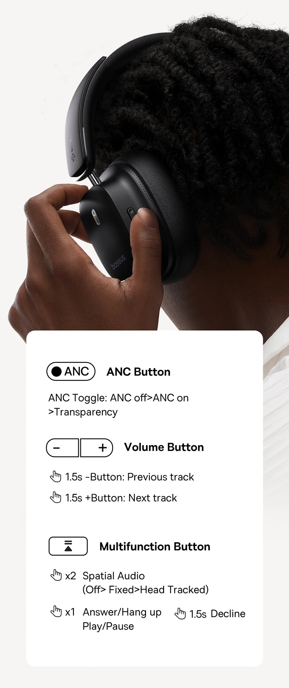 Baseus Bowie 30Max ANC Wireless Headphones