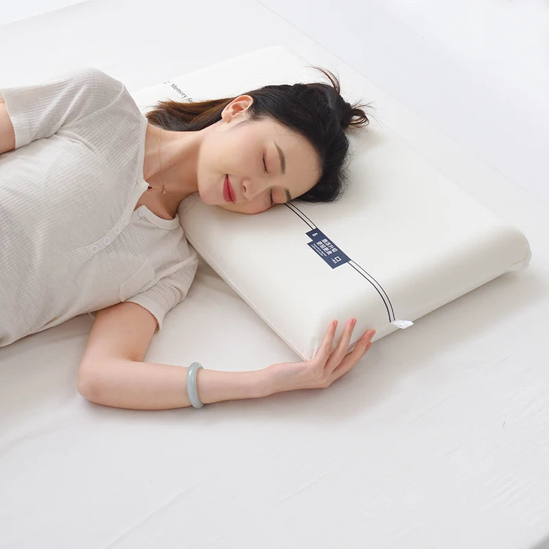 Ultra Thin Memory Foam Pillow for Stomach & Back Sleepers–Ergonomic Neck Support, Breathable & Hypoallergenic