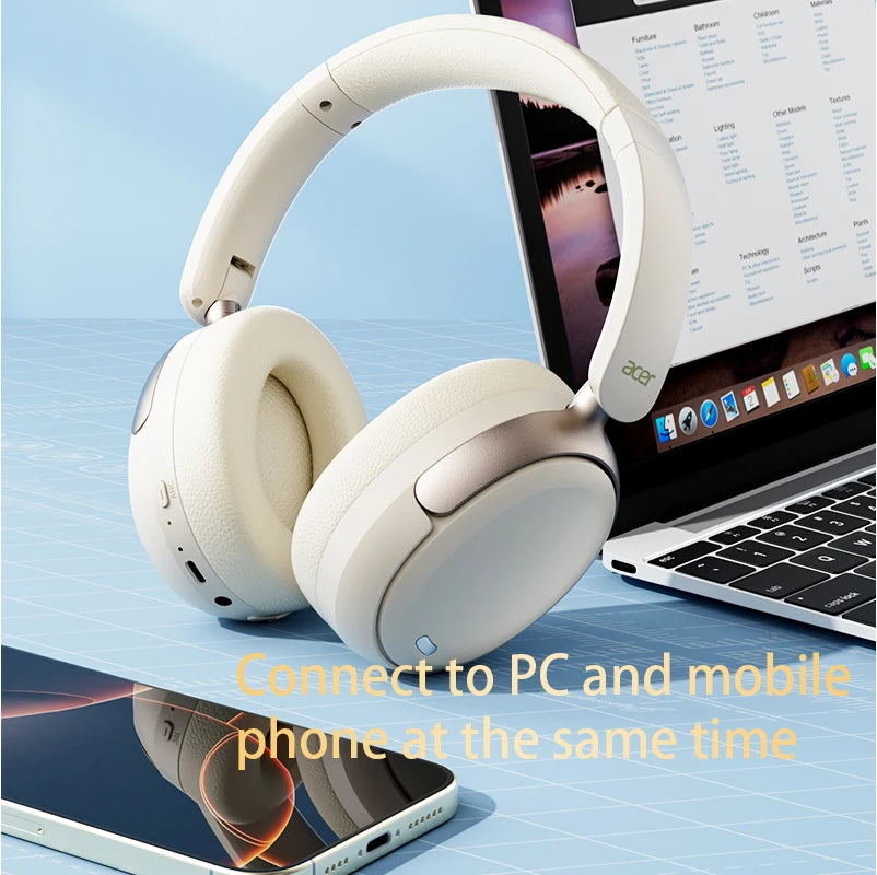 Acer OHR516 ANC Wireless Over-Ear Headphones – 48dB Noise Canceling, Hi‑Res Spatial Audio, LDAC Bluetooth 5.4