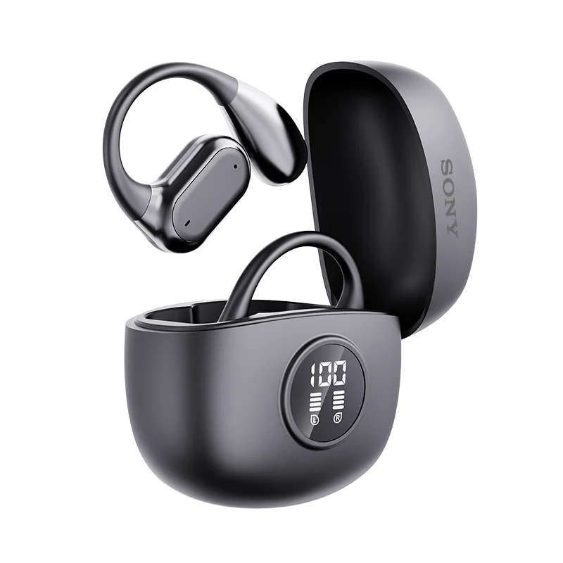 SONY Bluetooth 5.4 Ear Hook Headphones — Waterproof TWS Earbuds with HiFi Stereo &amp; LED Display
