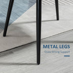 Dylan Set of 2 Mid-Back Dining Chair, Mid-Back Velvet-touch Upholstery Kitchen Chair for Living Room Dining Room, Dark Blue