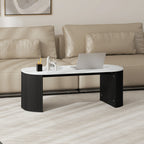 Modern Marble-Effect Living Room Table 