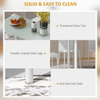 Adam Modern Space-Saving Dining Set for 4-White