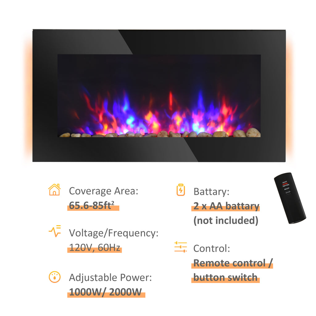 wall-mounted electric fireplace