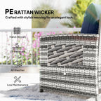 Athena 5 Piece Patio Furniture Set with Ottomans and Glass Table-Dark Blue