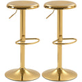 Canmore Modern Adjustable Counter/Bar Stools with Swivel-Set of 2-Gold