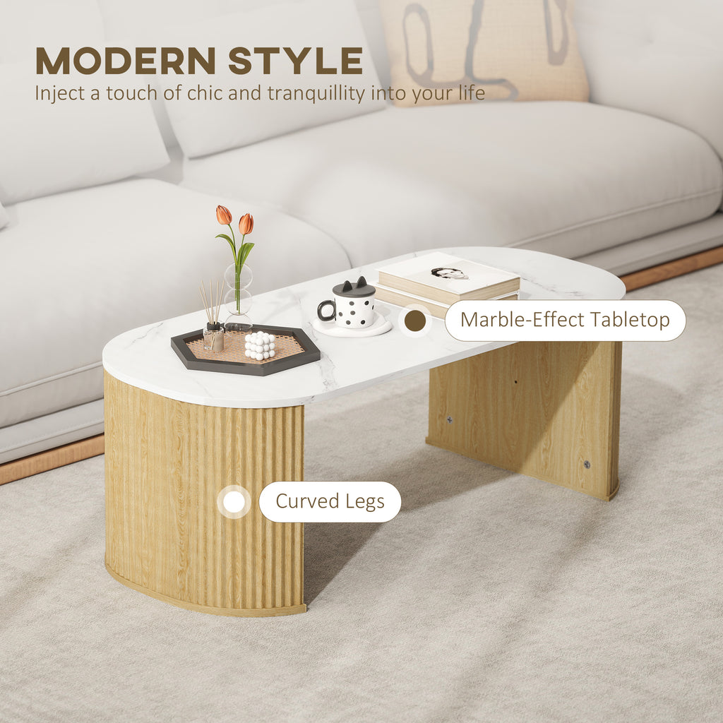 Cameron Coffee Table Modern Marble-Effect Living Room