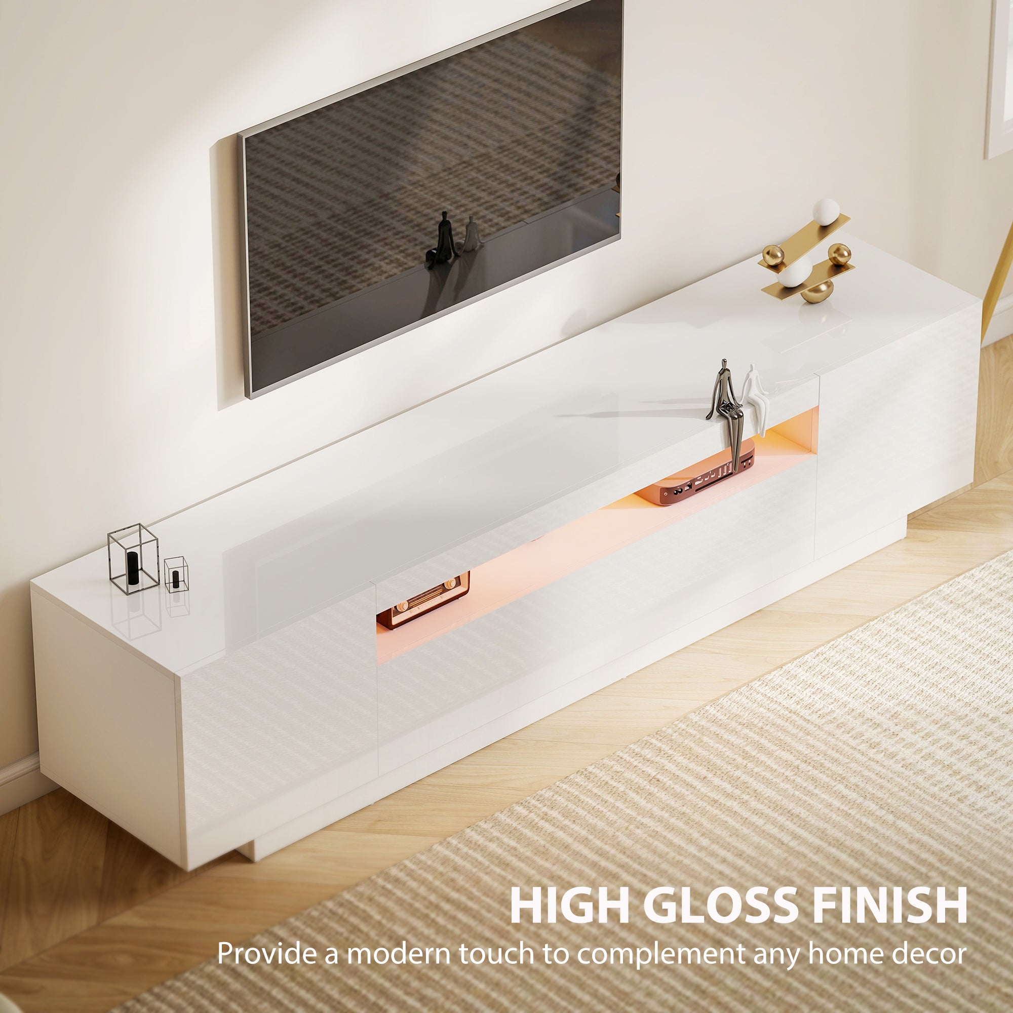 Greer Entertainment Center with RGB LED Lights