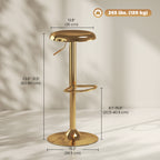 Canmore Modern Adjustable Counter/Bar Stools with Swivel-Set of 2-Gold