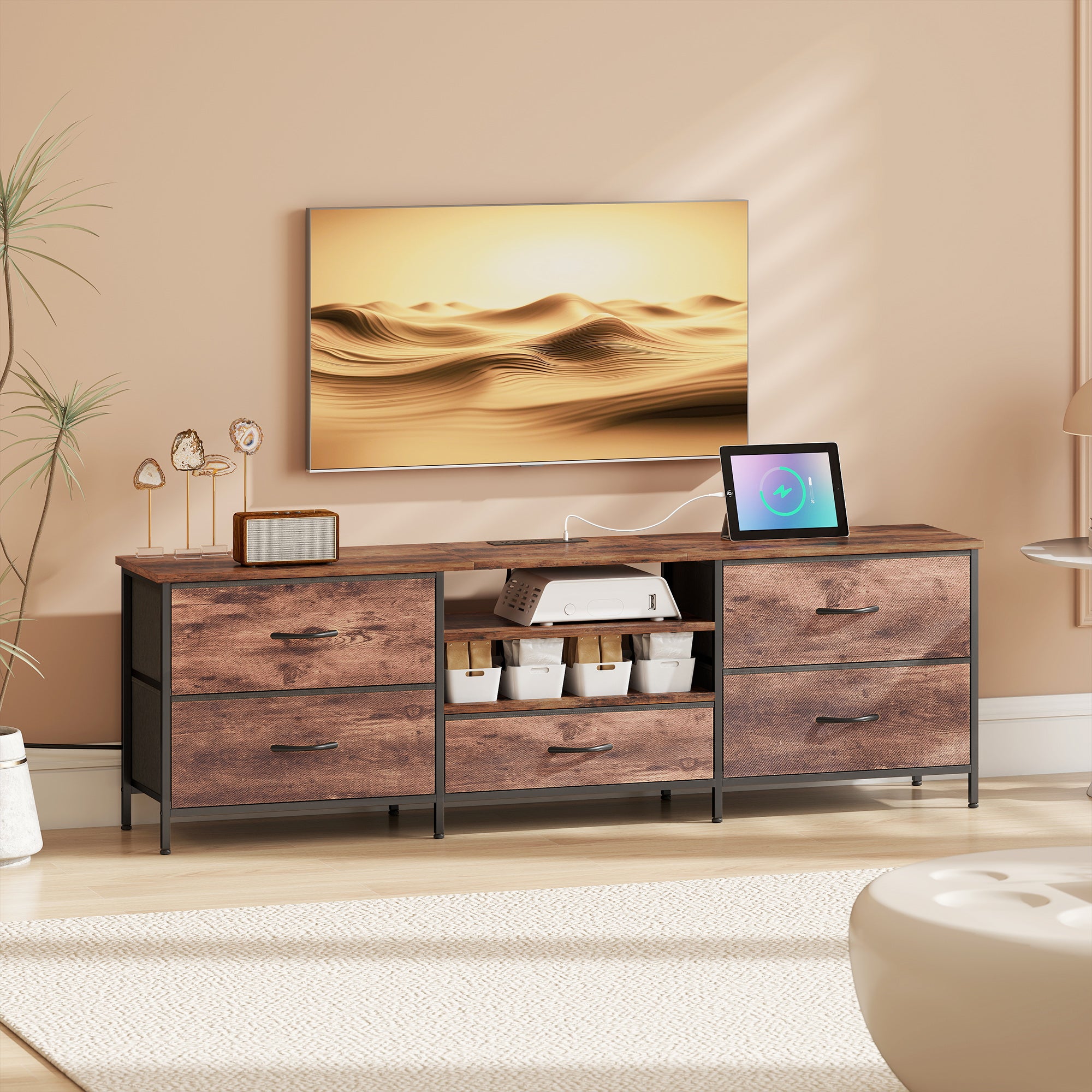  Industrial TV Console with Charging Station