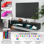 Lane Modern Wall Mounted TV Stand with Storage and LED Lights