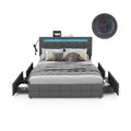 Austin upholstered queen bed frame with LED