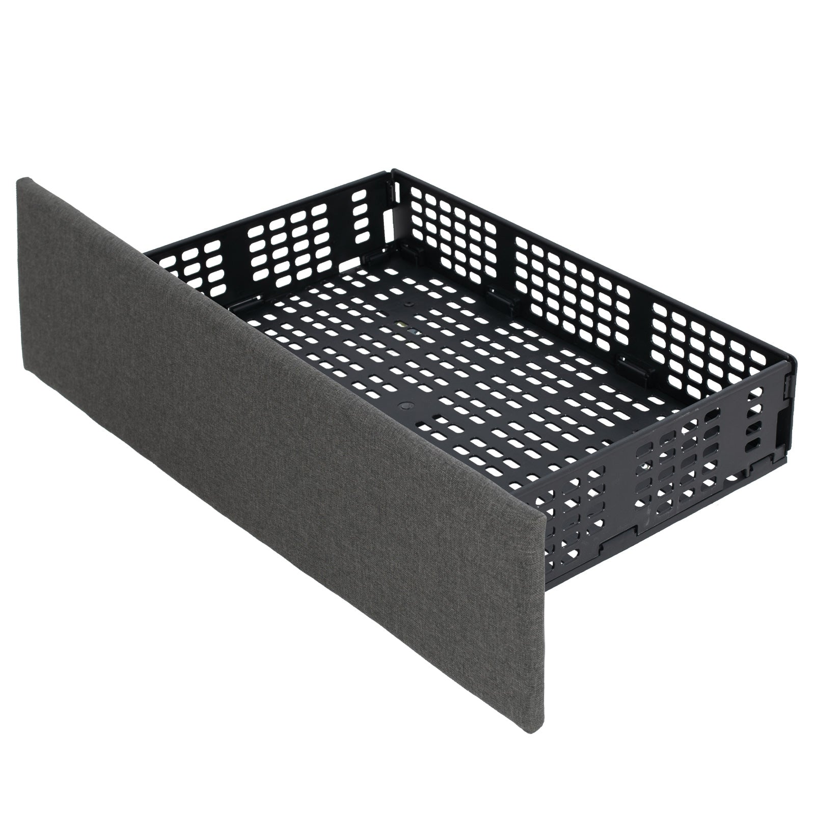 Austin Upholstered Queen LED Bed Frame with Headboard & 4 Drawers-Grey