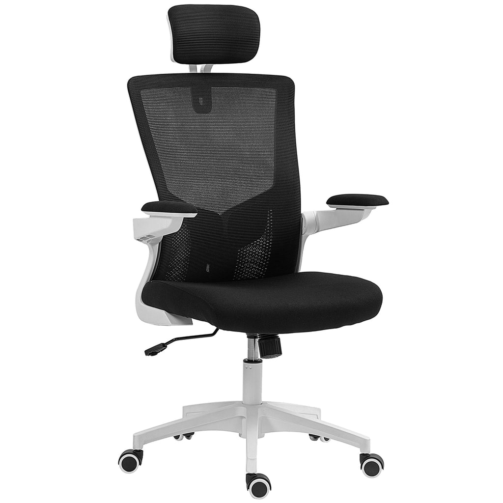 Andre Ergonomic Office Chair, Swivel Desk Chair with Adjustable Lumbar Support, Headrest and Height, Flip-up Armrests, Black