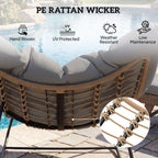 Hadley Indoor and Outdoor Oversized Papasan-Rocking Egg Chair-Grey