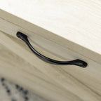 Lowen Industrial Coffee Table Side End Table with Drawer, Open Storage Shelf, Modern Farmhouse Furniture, for Living Room, Dining Room, Office, White Oak