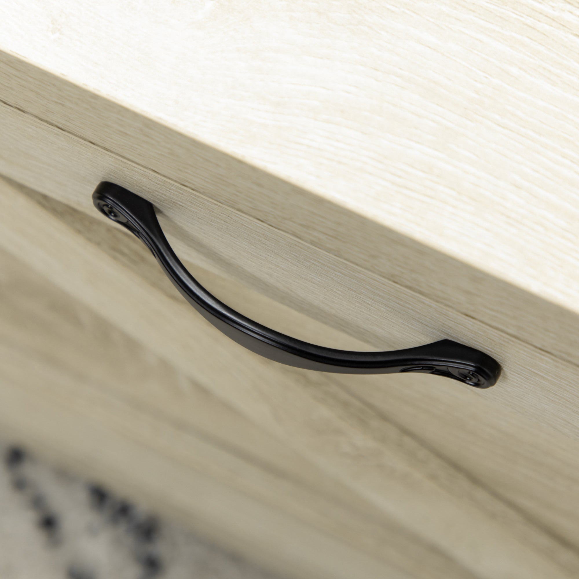 Lowen Industrial Coffee Table Side End Table with Drawer, Open Storage Shelf, Modern Farmhouse Furniture, for Living Room, Dining Room, Office, White Oak