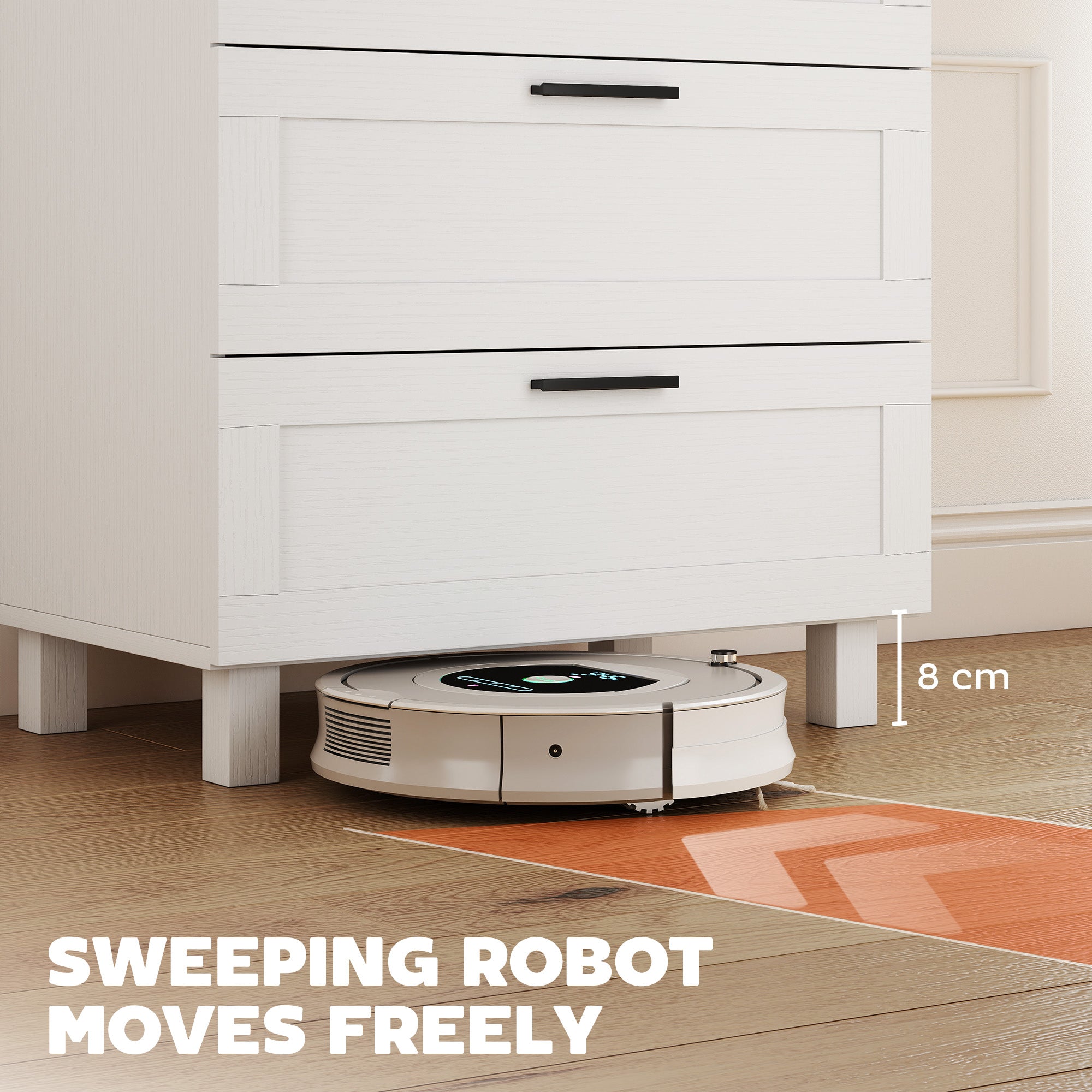 Taylor Chest for Bedroom with 4 Drawers, Chest of Drawers with Solid Wood Legs for Closet, Living Room, Entryway, White