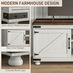 Kirby Farmhouse TV Stand Small Minimalist Barn Doors Cable