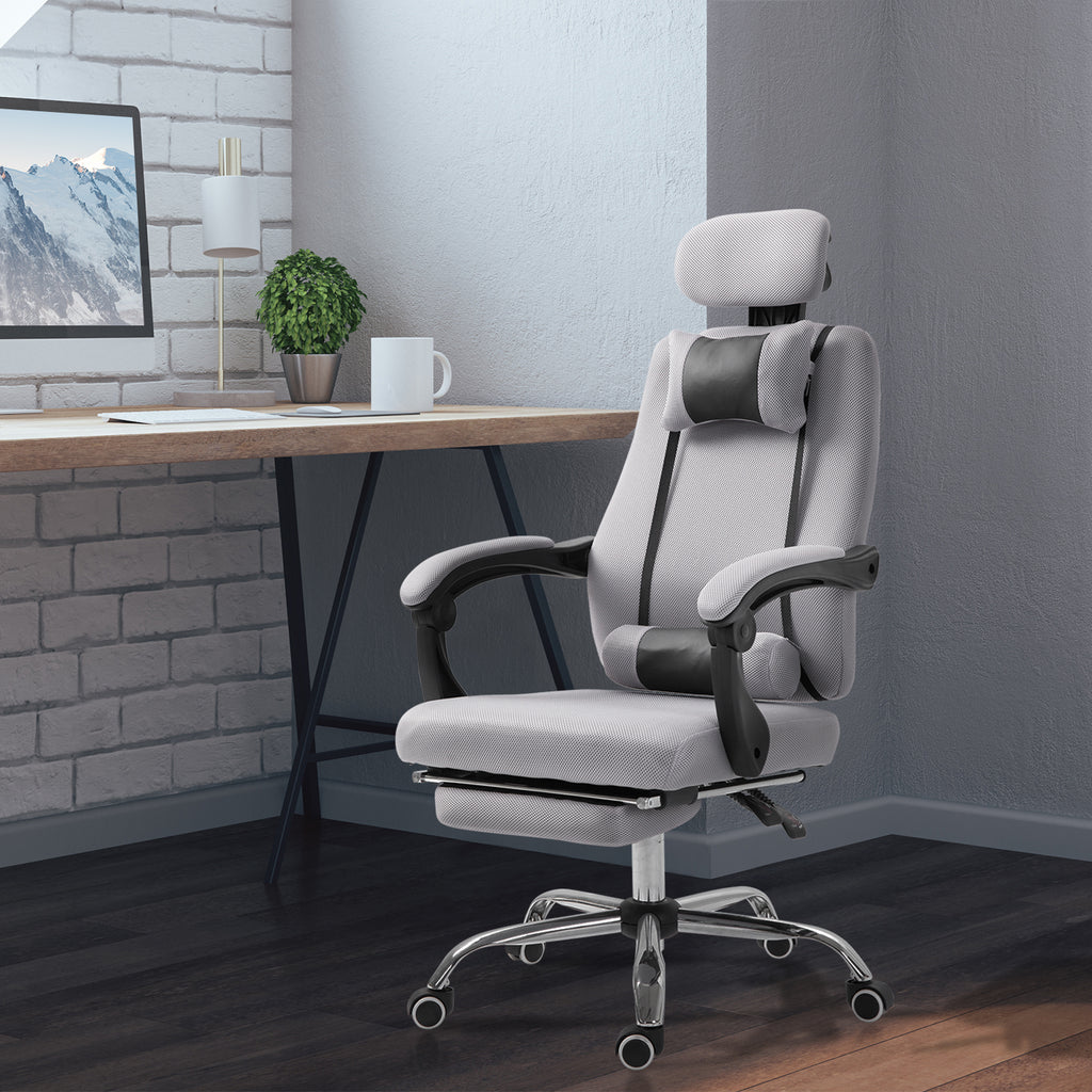 Brady Ergonomic Executive High Back Office Chair with Footrest,Lumbar Support,Grey